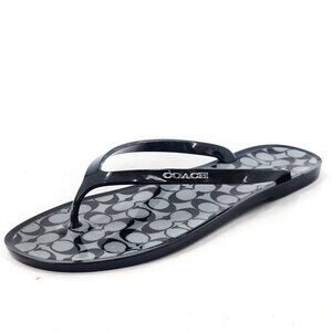 COACH Lyra Women's Black Jelly Signature Thong Sandals Flip Flops